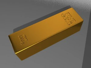 metal safe with gold bars 3D Model
