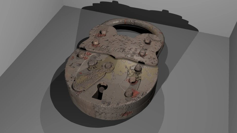 antique lock 3D Model .c4d .max .obj .3ds .fbx .stl .blend 