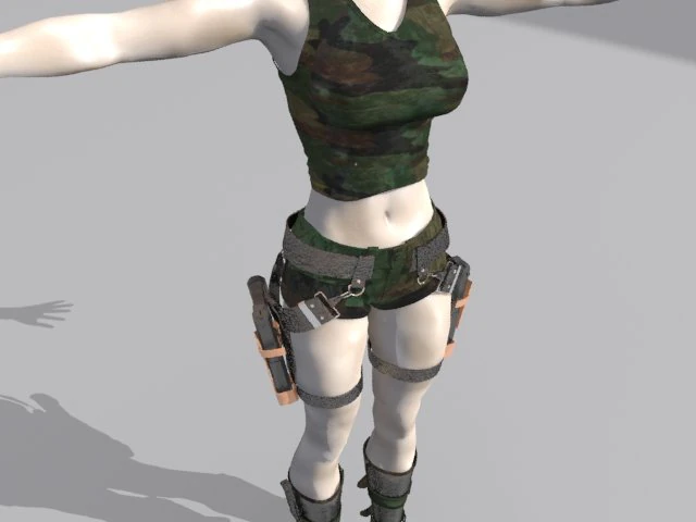 Angelina Jolie Lara Croft em Tomb Raider Modelo 3D .c4d .max .obj .3ds .fbx .stl .blend 