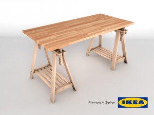 ikea table finnvard and gerton desk rigged 3D Models