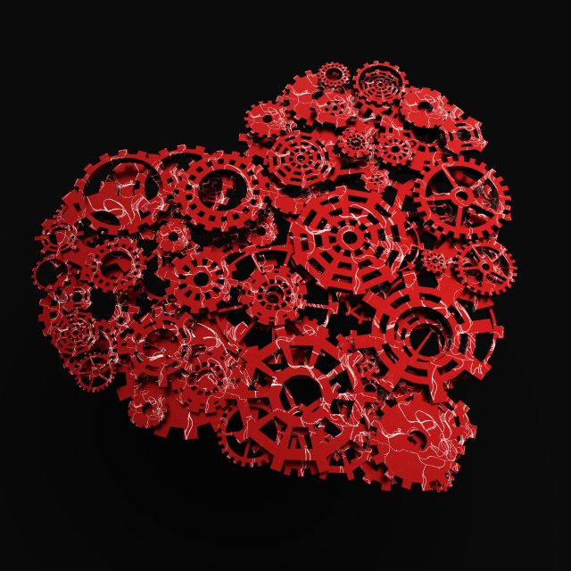 heart gears 3D मॉडल .c4d .max .obj .3ds .fbx .stl .blend 