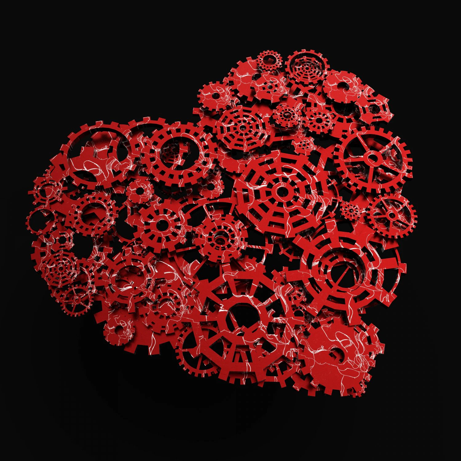 heart gears 3D Model .c4d .max .obj .3ds .fbx .stl .blend