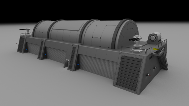 futuristic military armory Model 3D .c4d .max .obj .3ds .fbx .stl .blend