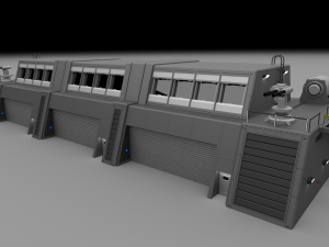 futuristic military barracks 3D Model