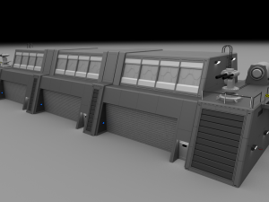 futuristic military barracks 3D मॉडल