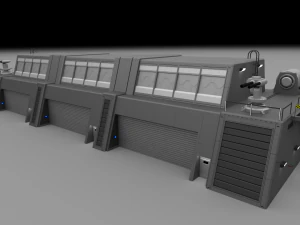 futuristic military barracks 3D Model
