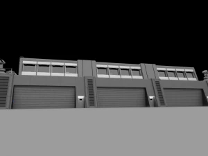 futuristic military barracks 3D Model