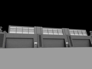 futuristic military barracks 3D Model