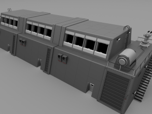 futuristic military barracks 3D मॉडल