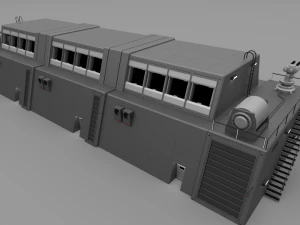 futuristic military barracks 3D Model