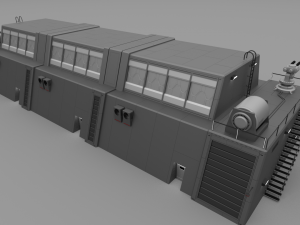 futuristic military barracks 3D मॉडल