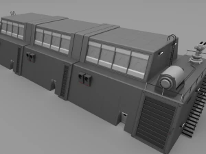 futuristic military barracks 3D Model