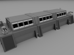 futuristic military barracks 3D मॉडल