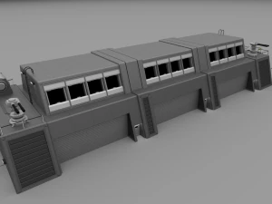 futuristic military barracks 3D Model