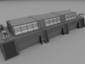 futuristic military barracks 3D मॉडल