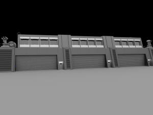 futuristic military barracks 3D मॉडल