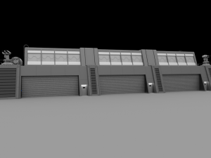futuristic military barracks 3D मॉडल