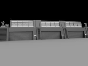 futuristic military barracks 3D Model