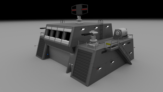 futuristic military command bunker 3D Model .c4d .max .obj .3ds .fbx .stl .blend 
