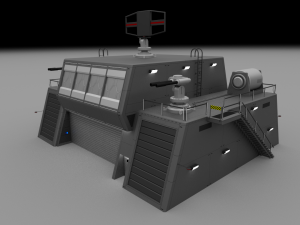 futuristic military command bunker 3D Model