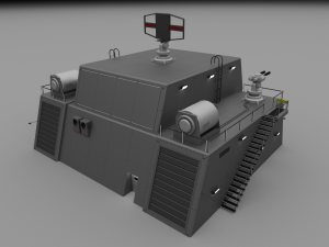 futuristic military command bunker 3D Model