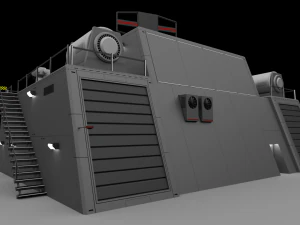 futuristic military command bunker 3D Model