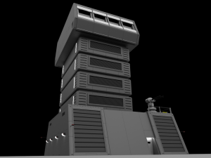 futuristic military recon tower 3D Model