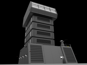 futuristic military recon tower 3D Model