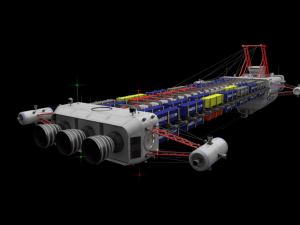 heavy scifi cargo freighter 3D Model