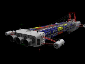 Schwerer Scifi-Frachtfrachter 3D Modell