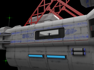 heavy scifi cargo freighter 3D Model