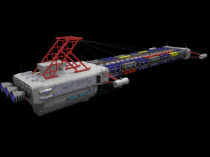 heavy scifi cargo freighter 3D Model