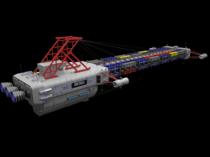 heavy scifi cargo freighter 3D Model