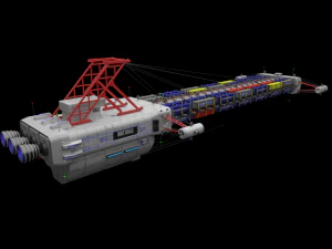 heavy scifi cargo freighter 3D Model