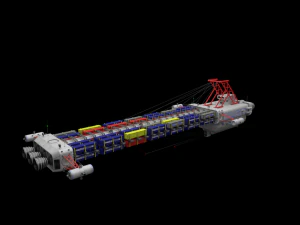 heavy scifi cargo freighter 3D Model