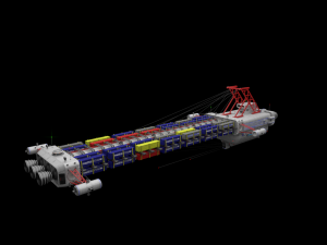 heavy scifi cargo freighter 3D Model