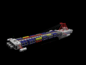 heavy scifi cargo freighter 3D Model