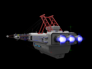 heavy scifi cargo freighter 3D Model