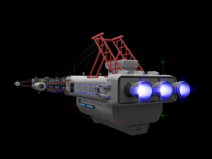 heavy scifi cargo freighter 3D Model