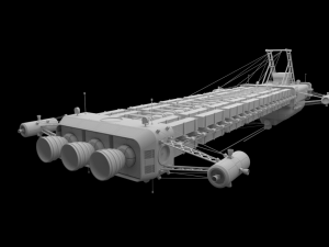 heavy scifi cargo freighter 3D Model