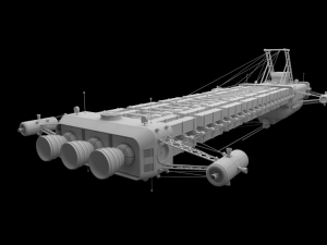 heavy scifi cargo freighter 3D Model