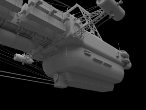 heavy scifi cargo freighter 3D Model