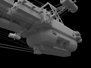 heavy scifi cargo freighter 3D Model