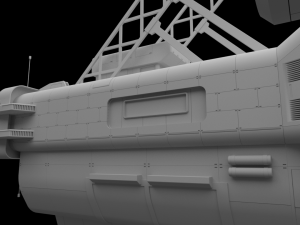 heavy scifi cargo freighter 3D Model