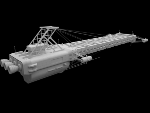 heavy scifi cargo freighter 3D Model