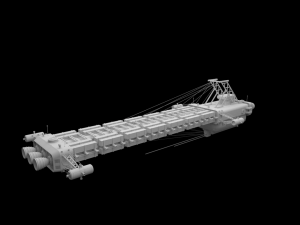 heavy scifi cargo freighter 3D Model