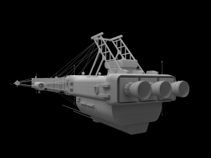 heavy scifi cargo freighter 3D Model