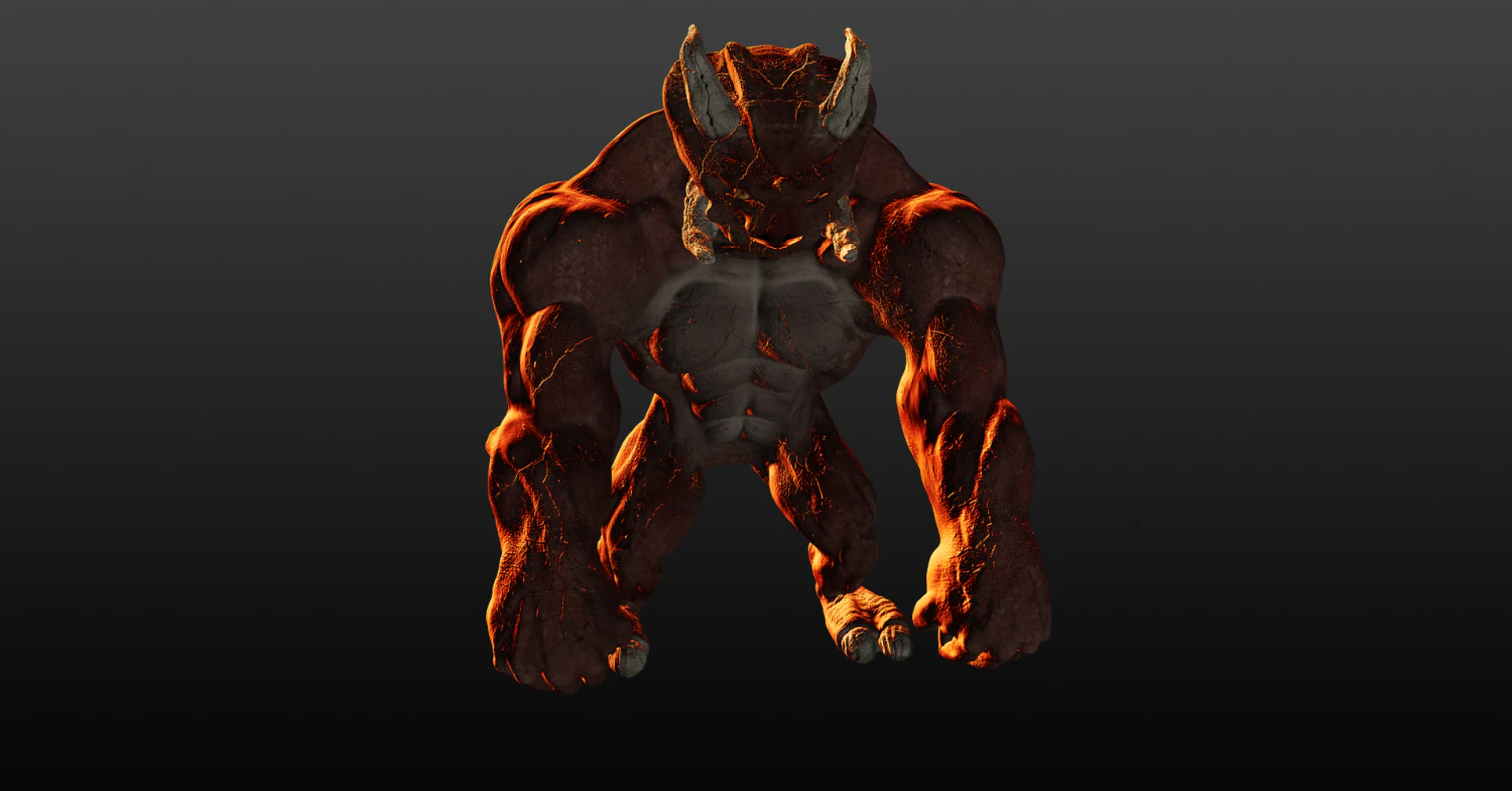 demonic monster 3D Model .c4d .max .obj .3ds .fbx .stl .blend 