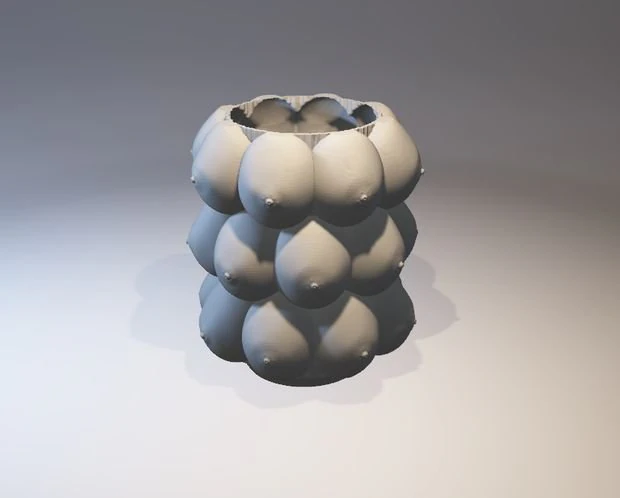 breast vase 3D Print Model .c4d .max .obj .3ds .fbx .stl .blend 