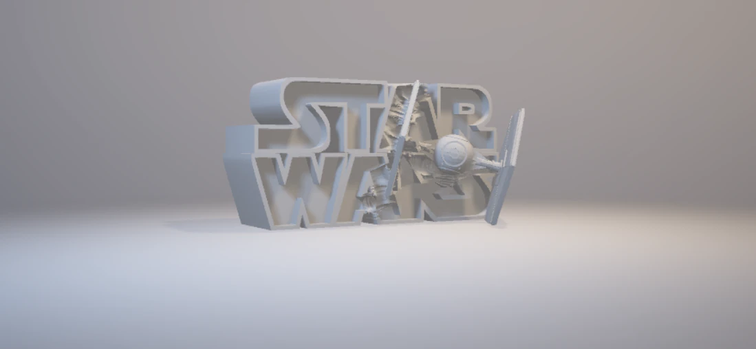 star wars - logo 3D Print Model .c4d .max .obj .3ds .fbx .stl .blend 